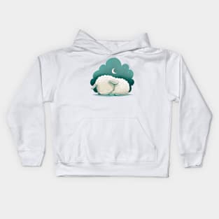 A young baby lamb sleeping under the stars Kids Hoodie